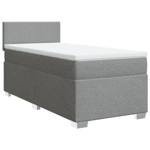 vidaXL cama box spring con colchón tela gris claro 100x200 cm