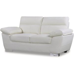 Sofá cuero reconstituido/PVC "dallas" - 2 plazas - blanco