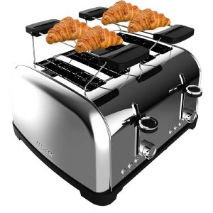 Cecotec tostadora vertical 4 ranuras cortas toastin' time 1700 double inox