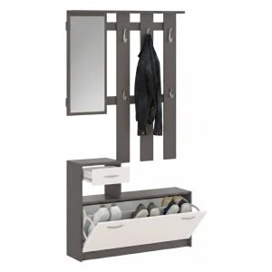 Mueble de entrada garolfo, 8 pares, en madera beige cachemira