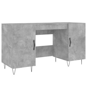 vidaXL escritorio madera de ingeniería gris hormigón 140x50x75 cm