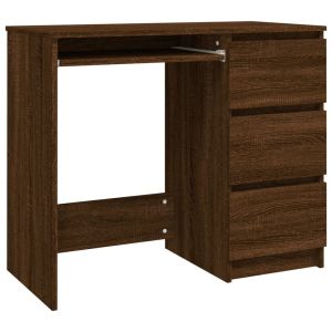 vidaXL escritorio de madera contrachapada roble marrón 90x45x76 cm