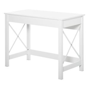 Mesa de escritorio mdf, metal color blanco 105x50x76 cm homcom