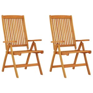 vidaXL sillas de jardín plegables 2 uds madera maciza de eucalipto