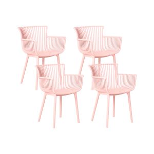 Conjunto de 4 sillas de jardín pesaro rosa