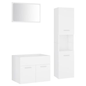 vidaXL juego de muebles de baño madera de ingeniería blanco