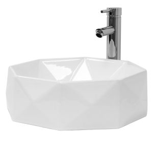 Lavabo sobre encimera, ø 42x13,5 cm blanco ml-design