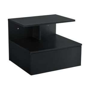 Mesita de noche flotante amberg cajón 40x35x31cm - negro [en.casa]