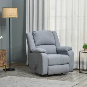 Sillón relax gris claro con reposapiés y respaldo ajustable