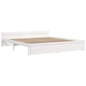 vidaXL estructura de cama sin colchón madera maciza blanco 180x200 cm