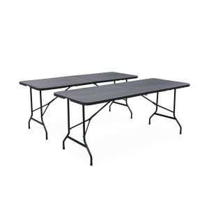 Mesas plegables portátiles para eventos, set de 2 gris oscuro