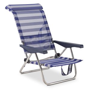 Silla de playa cama plegable solenny reclinable con respaldo bajo y asas 77