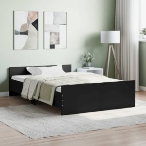 Cama con cabecero piecero negro 120x200 cm