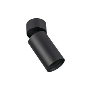 Aplique cilindro orientable para bombilla GU10 superficie negro IP20