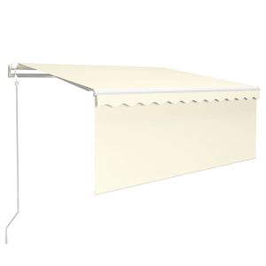 vidaXL toldo automático persiana LED sensor viento crema 3,5x2,5 m