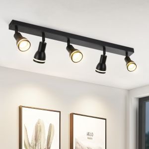 Nettlife lámpara de techo negro gu10 69x5