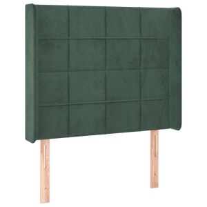 vidaXL cabecero con orejas de terciopelo verde oscuro 93x16x118/128 cm