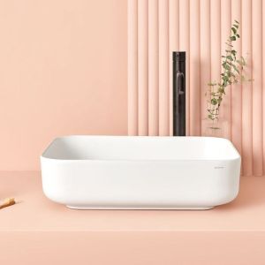 Lavabo sobre encimera  catania blanco  50 x 40 cm blanco mate