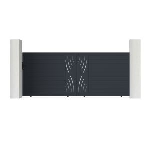 Pack cancela corredera veleta 4m a.160cm + puerta peatonal 1m a.160cm