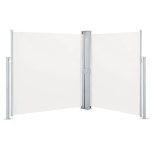 vidaXL toldo lateral doble retráctil de jardín color crema 170x600 cm