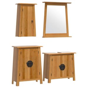 vidaXL conjunto de muebles de baño 4 piezas madera maciza de pino
