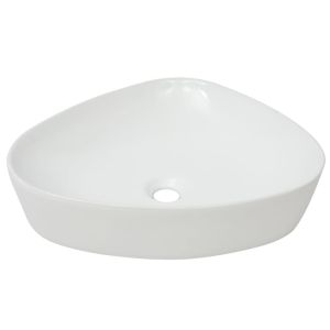 vidaXL lavabo triangular de cerámica blanco 50,5x41x12 cm