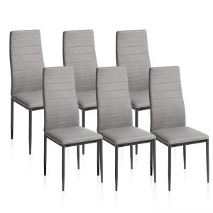 Pack 6 sillas de comedor 39x38 cm yuri gris oscuro - negro