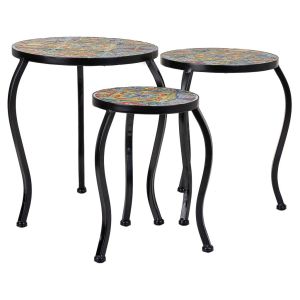 Set 3 soportes de mosaico y metal negros