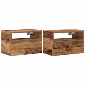Casa lúmina - set  de 2 mesita de noche madera madeira  45 x 26 x 28,5 cm