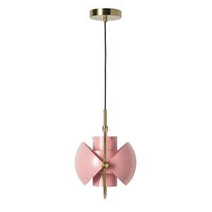 Lámpara colgante rosa pantalla ajustable dorada d24 cm E27