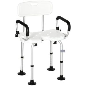 Silla para ducha aleación de aluminio, hdpe, eva, tpr color blanco