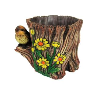 Macetero tronco pajaro 17,8x15x12,5 cm