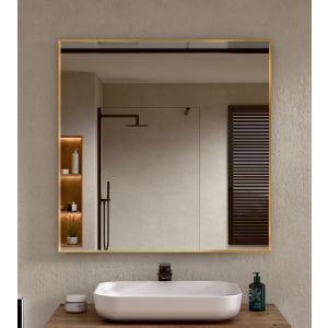 Espejo de baño rectangular marco dorado 80×60 cm (al×an) bellobath