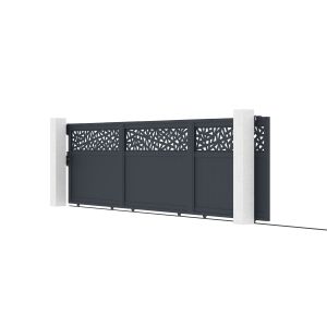 Puerta corredera dolomite ruivo 5 m h160 + poste eiffel 20x20