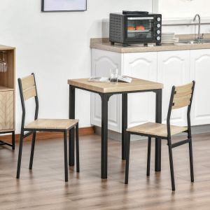 Conjunto de mesa y sillas de comedor 2 plazas natural para cocina