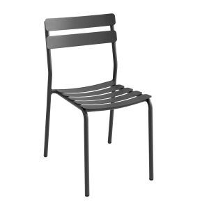 Oviala - silla de jardín de aluminio negro