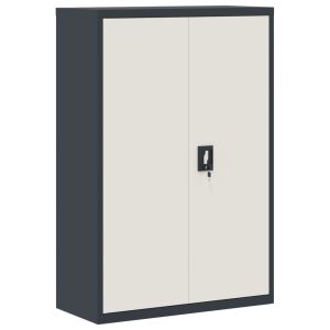 vidaXL armario archivador de acero gris antracita y blanco 90x40x140cm