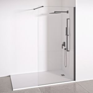 Bellobath - mampara de ducha fija 60 cm - ancho 58 - 60 cm - negro