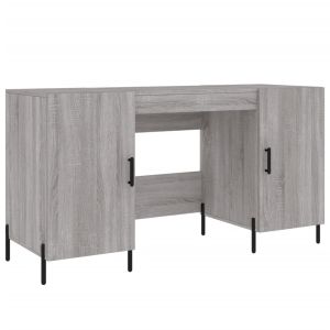 vidaXL escritorio madera de ingeniería gris sonoma 140x50x75 cm