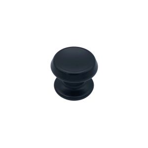 Pomo fijo de puerta, lote de 6, d: 70 mm, aluminio, negro, fijación rápida