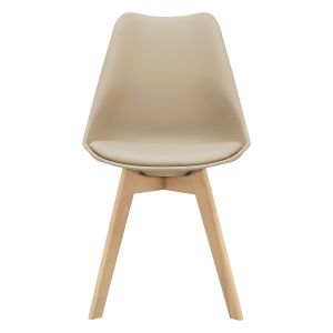 Juego de 6 sillas de comedor fläten  82x49x54cm polipiel - beige [en.casa]