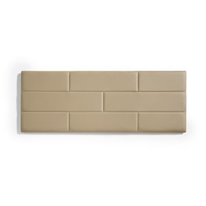 Cabecero de cama 130 muro ladrillos de polipiel 152x57x5cm camel claro