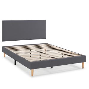 Base tapizada + cabecero aura 160x200 cm  gris oscuro