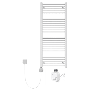 Toallero eléctrico blanco 122x50cm con termostato 500w/ baño hasta 7 m2
