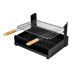 Barbacoa de carbón ajustable en 3 alturas grilloir parrilla de pie
