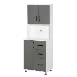 Aparador en madera gris 60x40x160 cm
