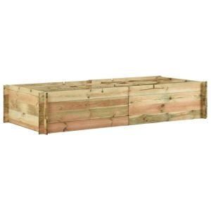 vidaXL jardinera para verduras madera pino impregnada 197x100x40cm