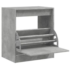 vidaXL mueble zapatero madera contrachapada gris hormigón 70x36x60 cm