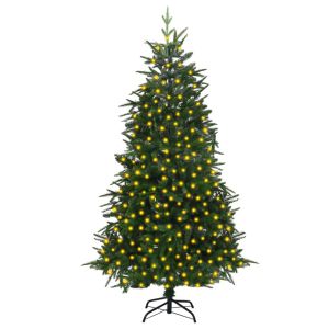 vidaXL árbol de navidad artificial con luces PVC&pe verde 210 cm