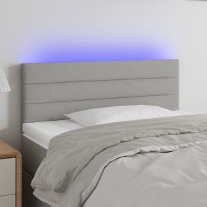 Cabecero con LED de tela gris claro 100x5x78/88 cm